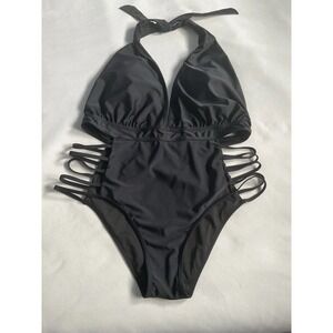 Swimsuit Aqua Eve Womens 1 Piece Halter Pluge V Nenck Cutout Bathing Suit W20